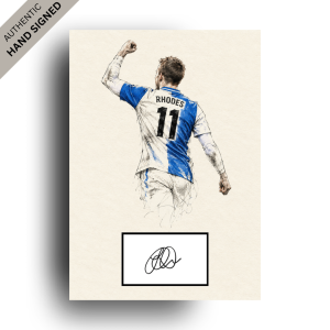 Jordan Rhodes Hand-Signed Line Art | Perfect Gift for a Blackburn Fan