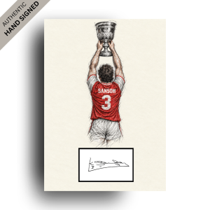 Kenny Sansom Hand-Signed Line Art | Perfect Gift for a Arsenal Fan